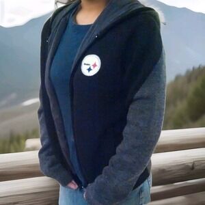 Steelers Football Womens Sweater S Heavyweight Wool Blend NFL Hooded Sports